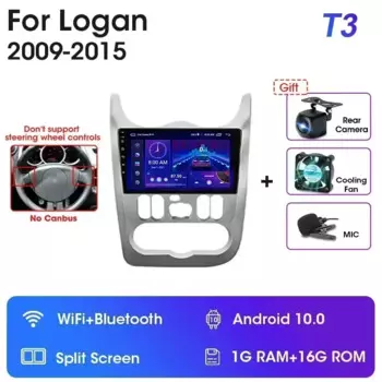 Автомагнитола JMCQ 2Din 4G Android 12, мультимедийный видеоплеер для Renault Logan 1 Sandero 2009-2015 Dacia Duster, навигация Carplay