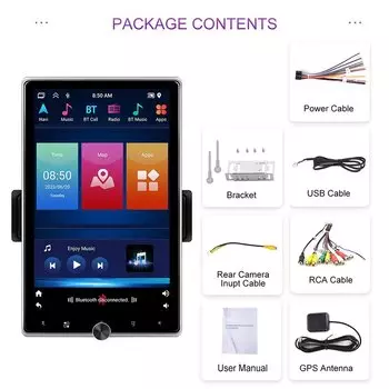 Автомагнитола LeeKooLuu, 1 Din, Android, 2 + 64 ГБ, 10,4 дюйма, GPS