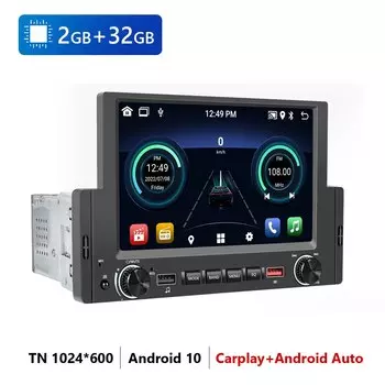 Автомагнитола LeeKooLuu, 1 Din, Android, GPS-навигация, универсальный мультимедийный плеер 6,2 дюйма, беспроводной Carplay для VW, Nissan, Kia, Ford