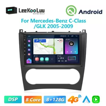 Автомагнитола LeeKooLuu Carplay, 2 Din, GPS, для Mercedes-Benz C-Class/GLK 2005-2009