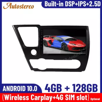 Автомагнитола на Android 10,0, 6 + 128 ГБ, для Honda Civic 2008-2013