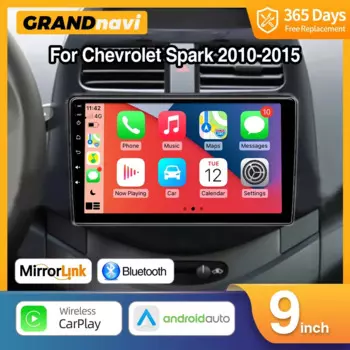 Автомагнитола на Android 12 для Chevrolet Spark Beat Matiz Creative 2010-2015 MultimediaGPS Carplay, автомагнитола на Android 9 дюймов