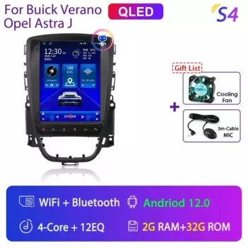 Автомагнитола на Android 12 для Opel Astra Vauxhall Buick Verano 2009-2015, мультимедийное видео, головное устройство 2Din для Carplay, стерео, динамик, аудио