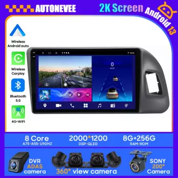 Автомагнитола на Android 13 для Audi Q5 8R 2008-2017, мультимедийный плеер с радио, GPS-навигацией, BT Carplay, автомагнитола на Android, без DVD, типоразмер 2DIN