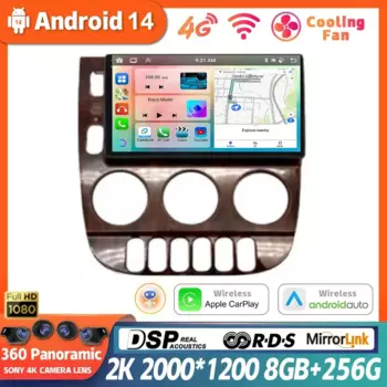 Автомагнитола на Android 14 для Mercedes Benz M-Class W163 ML 1997 - 2005 с радио, видео, мультимедийным проигрывателем, навигацией, GPS, камерой Carplay IPS 360