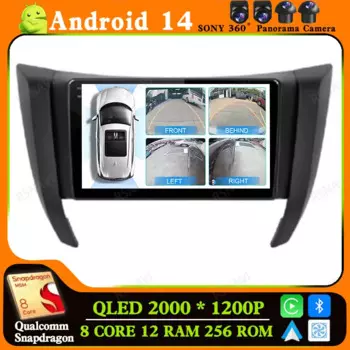 Автомагнитола на Android 14 для Nissan Navara Frontier NP300 4 D23 2014-2021, 2 DIN