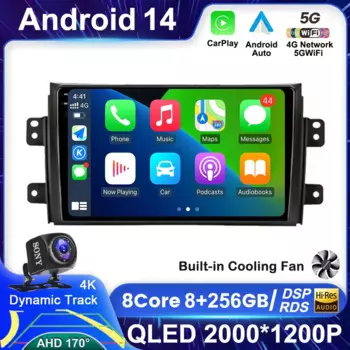 Автомобильный радиоприемник Android 15, для Suzuki SX4 2006-2013, Fiat Sedici 2005-2014, мультимедийный видеоплеер, навигация, 2din, стерео аудио для Carplay