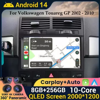 Android 15 Carplay для Volkswagen Touareg GP 2002 2003 2004 2005 2006 2007 2008 2009 2010 Автомобильный радиоприемник Мультимедийный плеер GPS Стерео