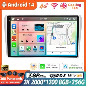 Автомагнитола на Android 14, мультимедийный плеер для Toyota Avensis T250 2 II 2003-2009, навигация, стерео, головное устройство Carplay, автомобильный GPS