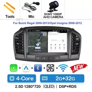 Автомагнитола на Android 14, мультимедийный видеоплеер для Buick Regal 2009-2013/Opel Insignia 2008-2012, GPS, Carplay, автостерео