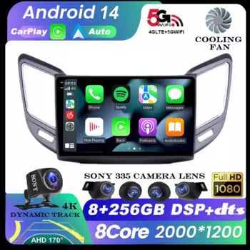 Автомагнитола на Android 14 с GPS-навигацией для Changan CS15 2016-2020, мультимедийный проигрыватель для Carplay, автомобильный видеопроигрыватель, 4G, Wi-Fi, камера 360