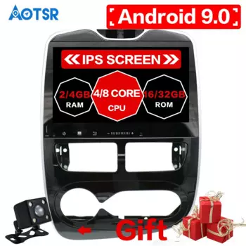 Автомагнитола на Android 9,0 для Renault Clio 2013-2018, 2 Din, 4 + 32 ГБ, 2 + 16 Гб