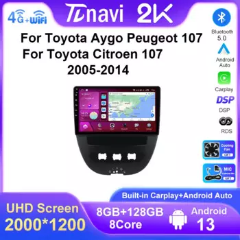 Автомагнитола на Android для Peugeot 107, Toyota Aygo, Citroen C1 2005 - 2014