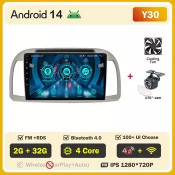 Автомобиль Android 15 для Nissan March Micra K12 2002-2010 Радио Аудио Мультимедийный плеер Видео GPS-навигация Carplay Auto No 2 Din