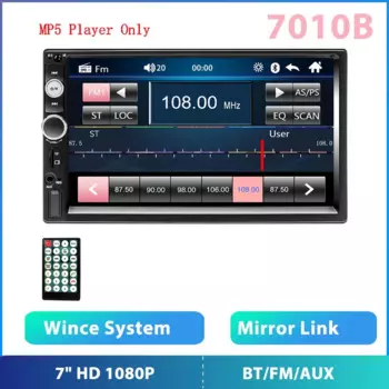 Автомагнитола Podofo 2 din HD-экран 7", автомобильное радио, автомагнитола с сенсорным экраном, медиаплеер MP5, Bluetooth USB TF FM, камера