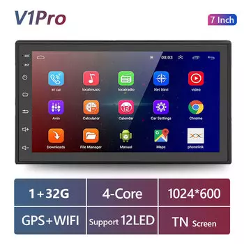 Автомагнитола Podofo, 2DIN, Android 10,0, 7/9/10 дюймов, GPS