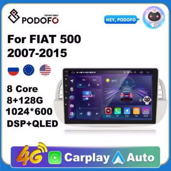 Автомагнитола Podofo, 2DIN, без DVD, для FIAT 500 2007-2015