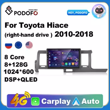 Автомагнитола Podofo, 2DIN, для Toyota Hiace 2010-2018