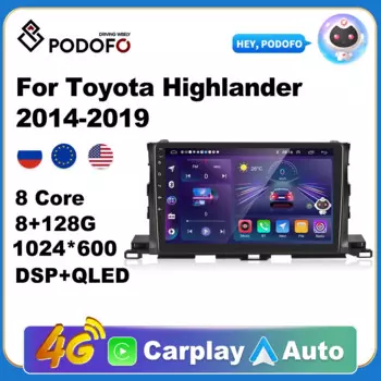 Автомагнитола Podofo, 2DIN, для Toyota Highlander 2009-2014