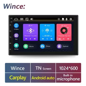 Автомагнитола Podofo AI, 2 Din, 8 + 128 ГГц, GPS, для Volkswagen, Nissan, Hyundai, Kia, toyota, LADA, Ford