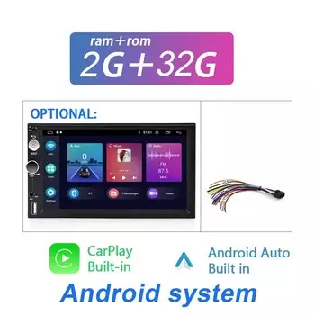 Автомагнитола Podofo, мультимедийный плеер на Android, с 7 "экраном, GPS, для автомобилей Ford, VW Golf, типоразмер 2 Din