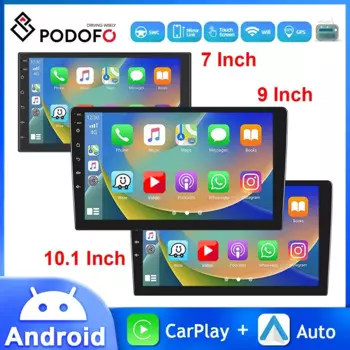 Podofo 10,1 "/9"/7 "Android автомобильный радио 2Din мультимедийный видеоплеер Carplay Android авто стерео для Toyota Volkswagen Hyundai