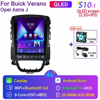 Автомагнитола Srnubi на Android 12,0 для Opel Astra J, Vauxhall, Buick Verano 2009-2015, мультимедийное видео, 2Din, 4G, Carplay, 9,7 дюйма, головное устройство