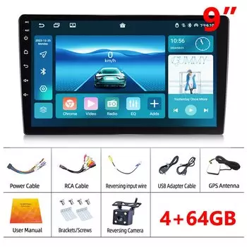 Автомагнитола TOYOUSONIC, 2 Din, 9/10 дюйма, 4 + 64 ГБ, Bluetooth