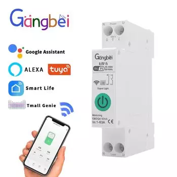 Автомат защити цепи Gangbei TUYA WiFi 1-63A
