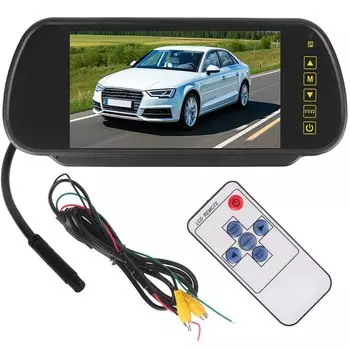 Автоматическая помощь при парковке, обратная связь, 7-дюймовый экран, автомобильное зеркало заднего вида, светодиодный монитор заднего вида, поддержка HD-видео 12 В/24 В