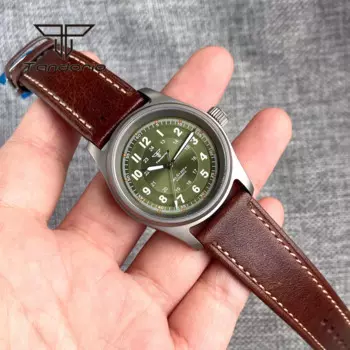 Автоматические часы-авиаторы для мужчин и женщин, с сапфировым стеклом и кожаным ремешком, 36 мм
