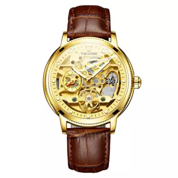 Автоматические часы мужские механические часы-скелетоны светящиеся мужские наручные часы с кожаным ремешком модные водонепроницаемые часы 2022