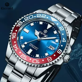 Автоматические механические часы Gigididi для мужчин, наручные часы Mechan с сапфировым покрытием, водонепроницаемые часы, мужские часы 2024