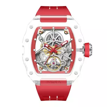 Автоматические механические часы Haofa для мужчин, роскошные Прозрачные наручные часы-скелетоны с кристаллами, водонепроницаемые светящиеся мужские часы 2205