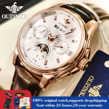 Автоматические механические часы OUPINKE 3189 для мужчин, водонепроницаемые мужские ручные часы с автоматической датой, часы Moonswatch, Роскошные мужские часы ведущей марки