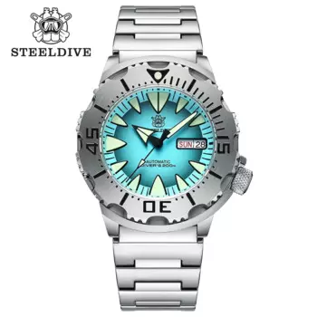 Автоматические механические часы STEELDIVE SD1984, часы NH36 с стальным корпусом, очень светящиеся водонепроницаемые часы для дайвинга 200 м