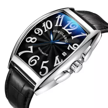Автоматические механические мужские часы Aokulasic, модные спортивные мужские часы, повседневные брендовые Роскошные водонепроницаемые деловые мужские часы 2021 02