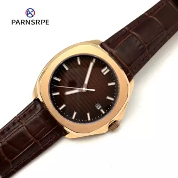 Автоматические механические мужские часы, японские часы Miyota 8215 с сапфировым стеклом, квадратные Автоматические Мужские часы с ремешком и датой