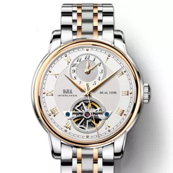 Автоматические Мужские часы HAZEAL, роскошные механические наручные часы с автоподзаводом, стальной браслет, мужские часы, наручные часы с двойным часовым поясом