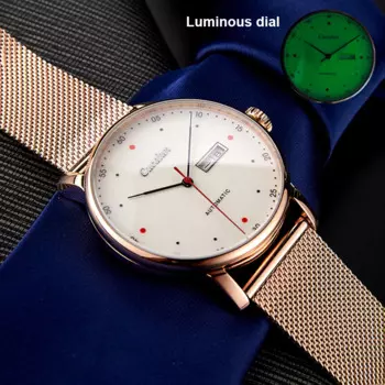 Автоматические Мужские механические наручные часы Fahion, роскошные 42 мм, светящийся циферблат, водонепроницаемые, золотистые, мужские часы 2022 CUCALUN