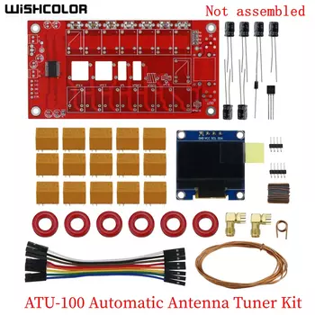 Автоматический антенный тюнер Hamgeek ATU-100 PRO+, 100 Вт, 1,8–50 МГц, собранный с 0,96-дюймовым OLED-дисплеем и корпусом