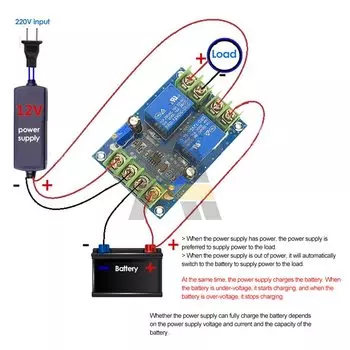 Автоматический импульсный модуль питания Aideepen Power Failure to Battery-powered Charging Control Board 12В 10А