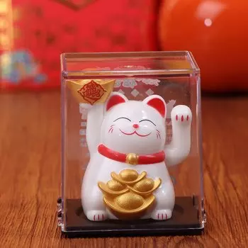 Автоматический машущий Кот на солнечной батарее, украшение для дома, офиса, автомобиля, подарок на день рождения