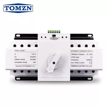Автоматический переключатель TOMZN TOQ3-125/4P 125А 3 фазы