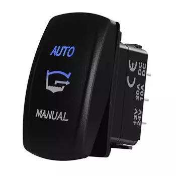 Автоматический ручной лодочный выключатель, Трюмный насос, 3 положения, SPDT вкл./ВЫКЛ., синий светодиодный клавишный выключатель с домом, 12 В