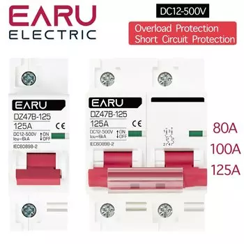 Автоматический выключатель EARUELECTRIC DC12 24В 80A 100A 125A