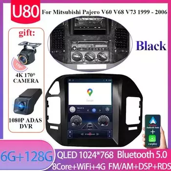 Автомобиль 9,7 дюйма для Mitsubishi Pajero 3 V60 V68 V73 1999-2011 Android 14 Tesla Style Android Автомагнитола Carplay GPS-навигация
