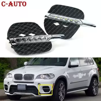 Автомобиль для BMW X5 E70 2011 2012 2013 дневной свет DRL светодиодный дневные ходовые огни, противотуманная фара, лампа заднего света, левая и правая, белая