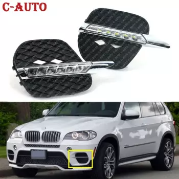 Автомобиль для BMW X5 E70 2011 2012 2013 дневной свет DRL светодиодный дневные ходовые огни, противотуманная фара, лампа заднего света, левая и правая, белая