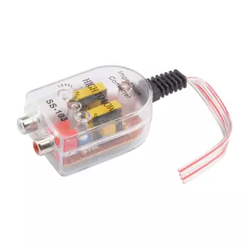 Автомобильная аудиосистема 12 В, линейный сабвуфер с высоким и низким RCA, преобразователь импеданса, низкий аудиофильтр, аудиовыход